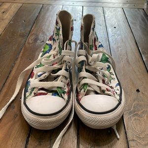 Dinosaur print toddler Converse high tops